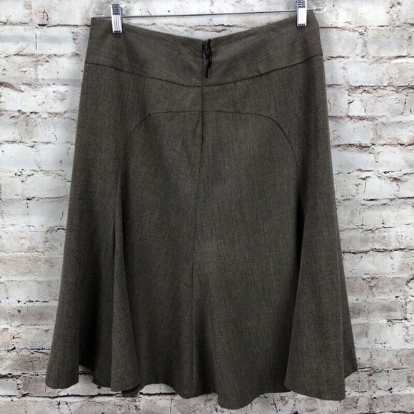 Bandolino Skirt Womens Size 10 Stretch Work Career Brown Flared EUC - Picture 4 of 7